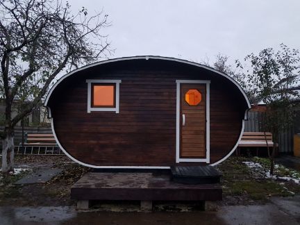 Баня овальная бочка, 4x2м
